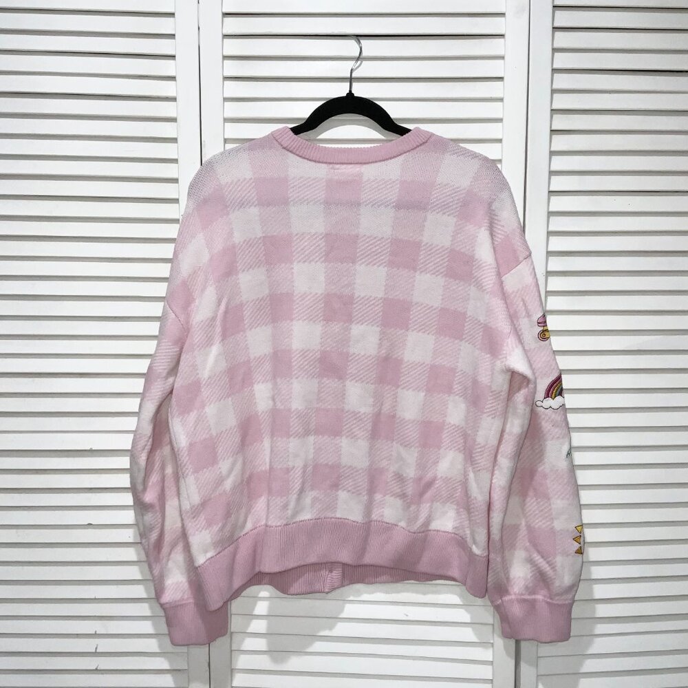 Her Universe Barbie Pink Gingham Patch Cardigan Size L - Picture 6 of 6